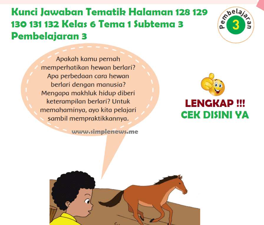 Kunci Jawaban Tematik Halaman 133 134 135 136 137 138 139 Kelas 6 Tema 1 Subtema 3 Pembelajaran 3 www.simplenews.me