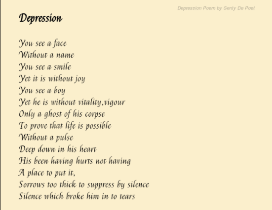 Puisi Depresi Bahasa Inggris