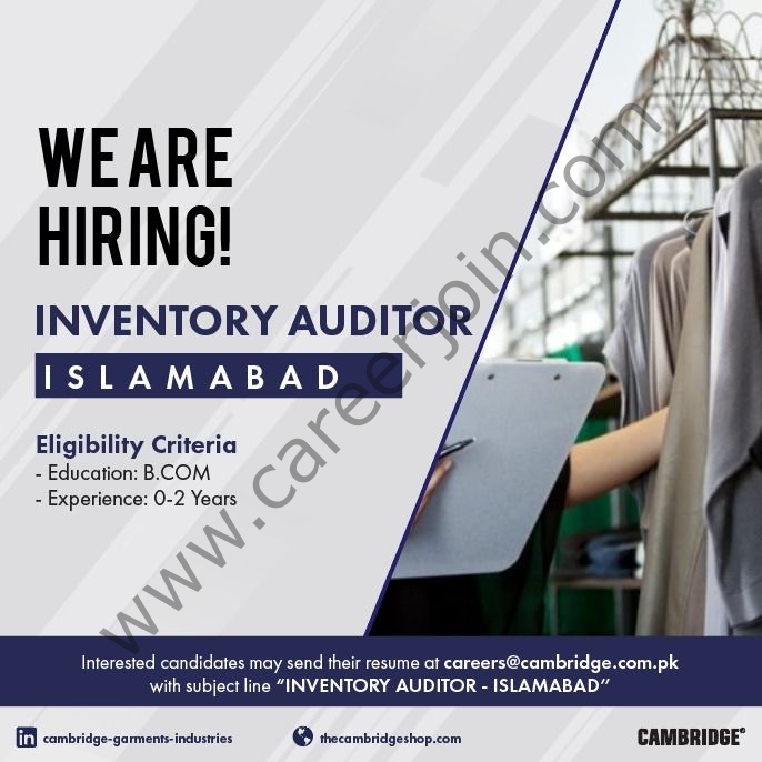 Cambridge Garments Pvt Ltd Jobs November 2021