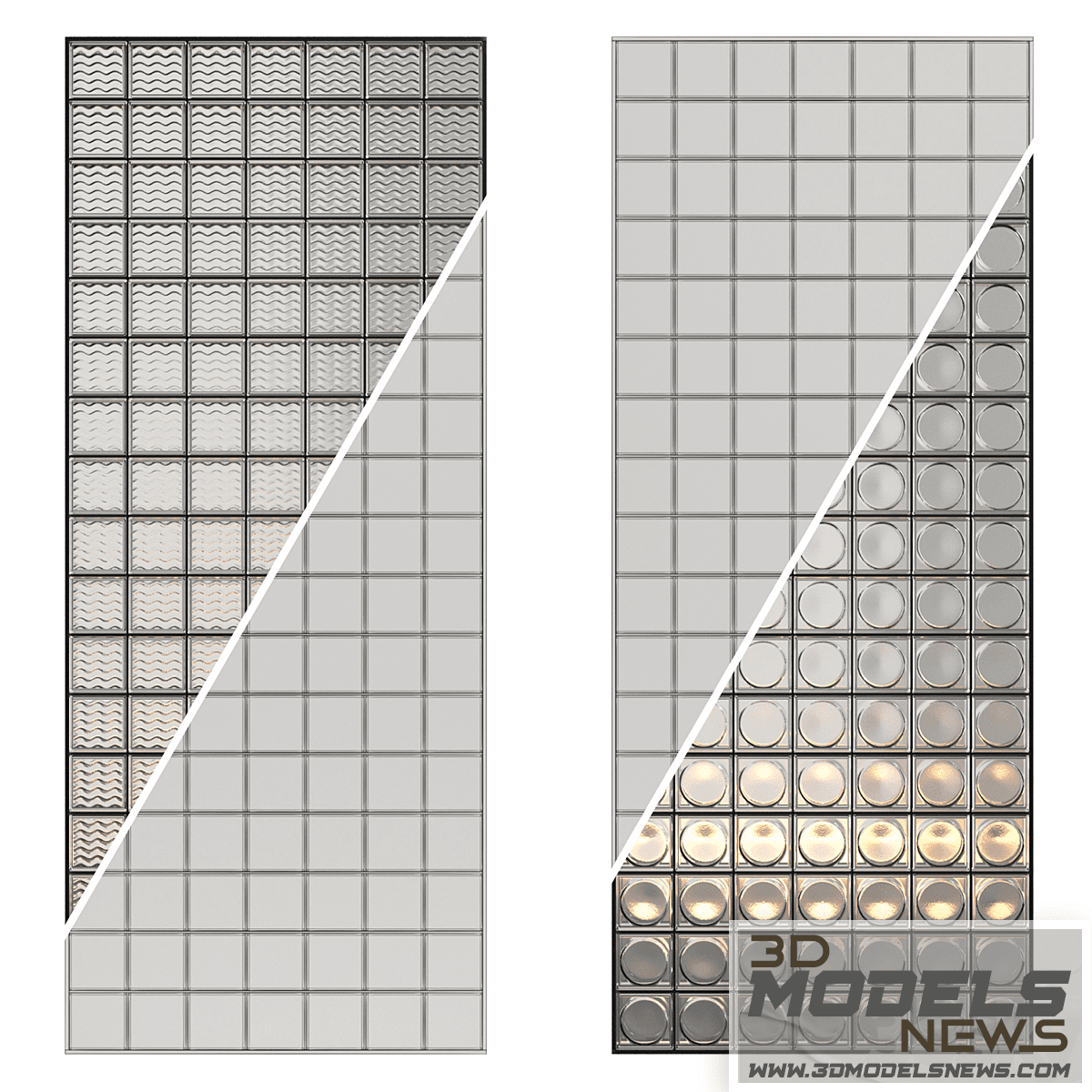 Glass Block Wall Model 02 1