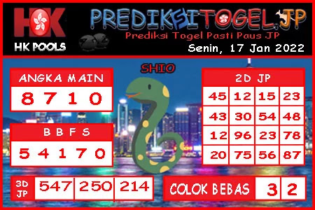 Prediksi Togel Hongkong JP Senin 17 Januari 2022