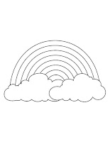 Rainbow and clouds coloring sheets