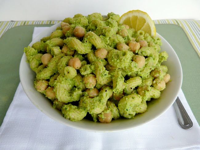 Broccoli Pesto Pasta with Chickpeas