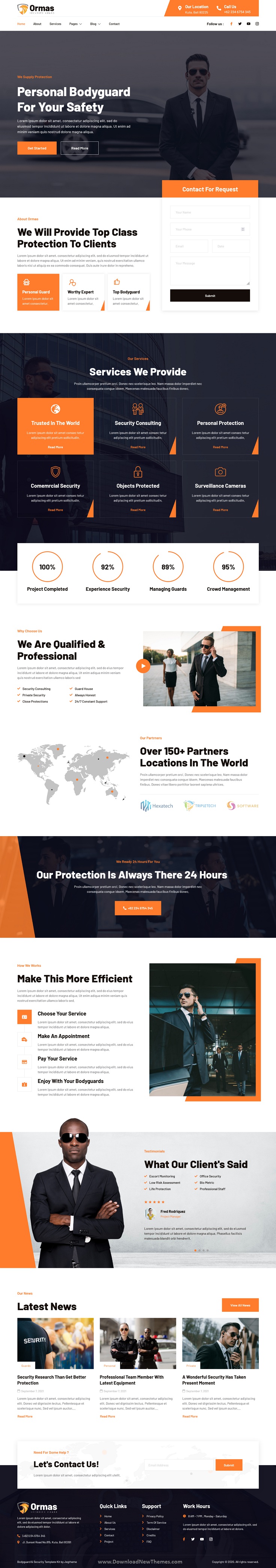 Ormas – Bodyguard & Security Agency Elementor Template Kit