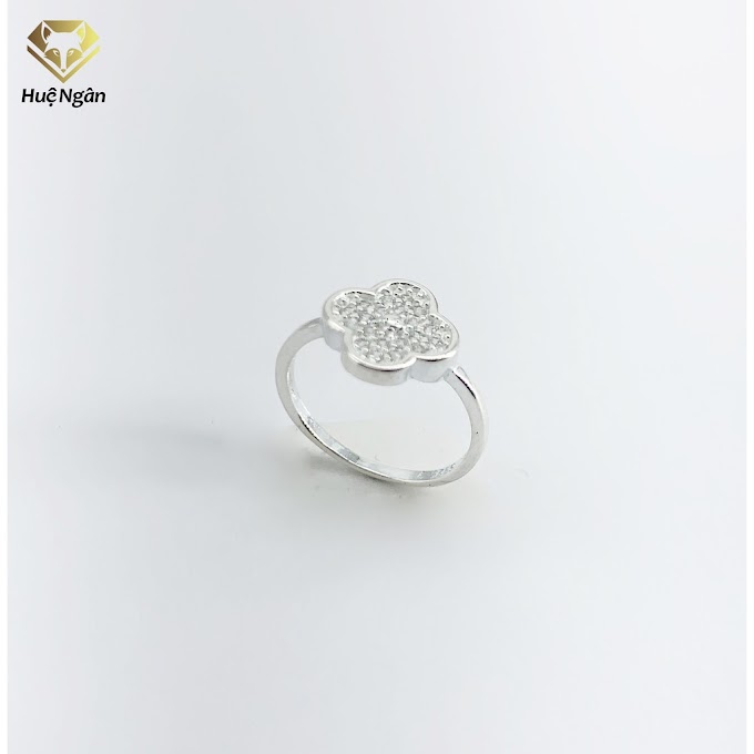 Mall Shop [ huengan_jewelry ] Nhẫn bạc Ý 925 Huệ Ngân - Cỏ Bốn Lá May Mắn RYR140078 (Li tay nhỏ)