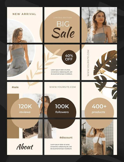 fashion sale instagram puzzle template