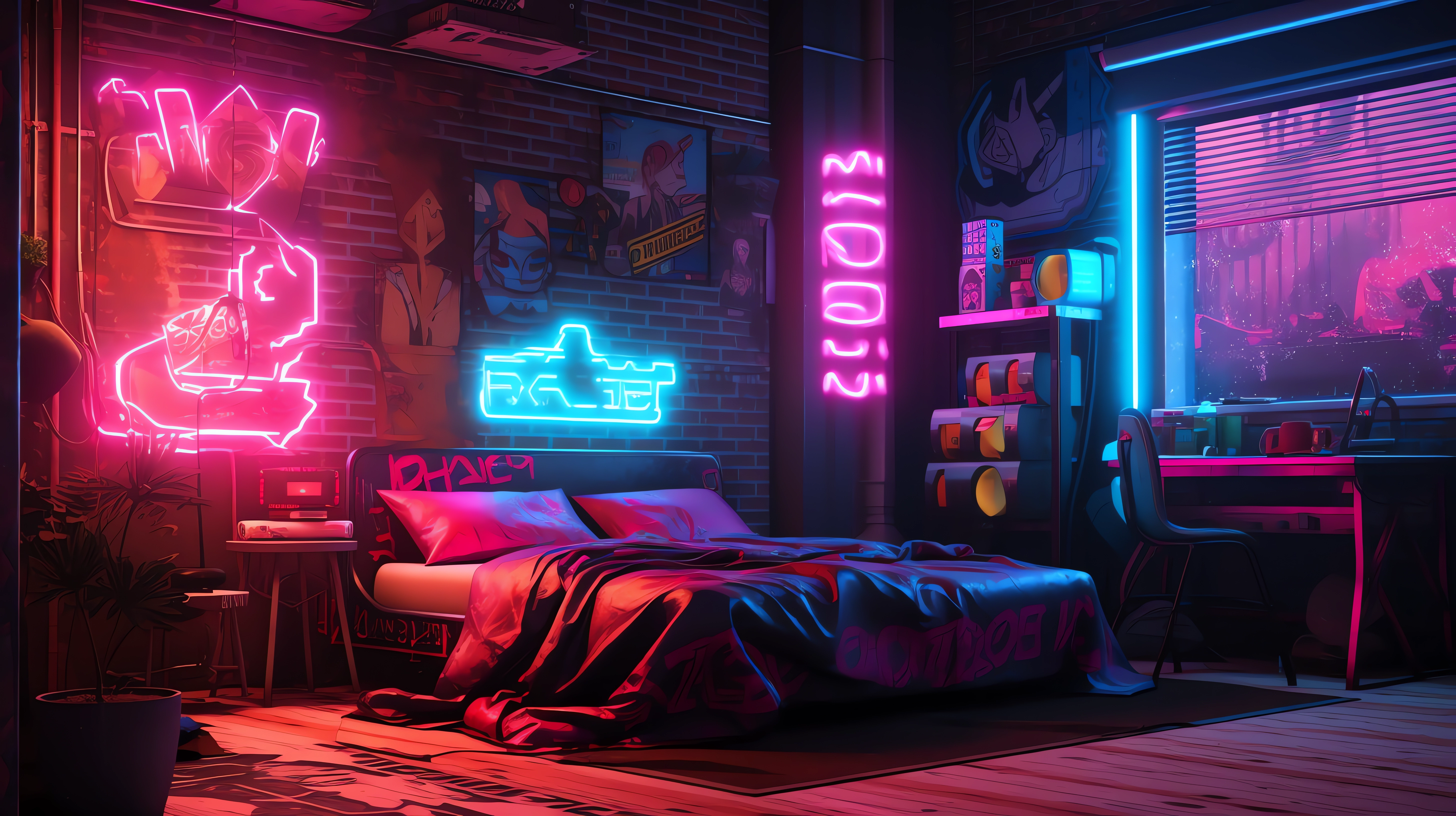 Bedroom into a Cyberpunk Haven