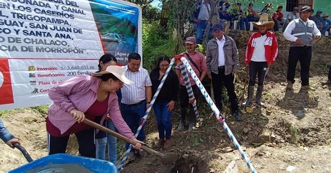  Gobierno Regional inicia construcción de canales de riego Rinconada y Ramos en Chalaco