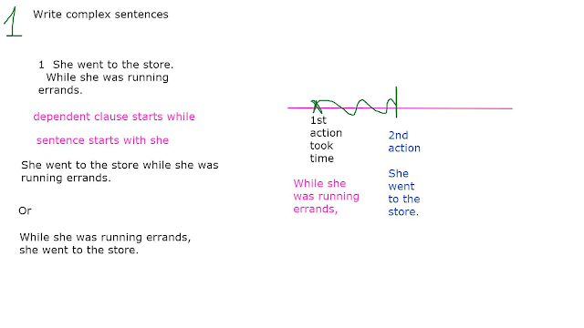 Simple past and past continuous Complex sentences