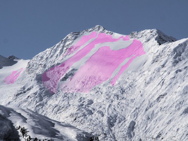 Valanghe a lastroni di ampie dimensioni presso lo Schalfkogel nelle Alpi dell'Oetztal (Foto: 06.11.2021)