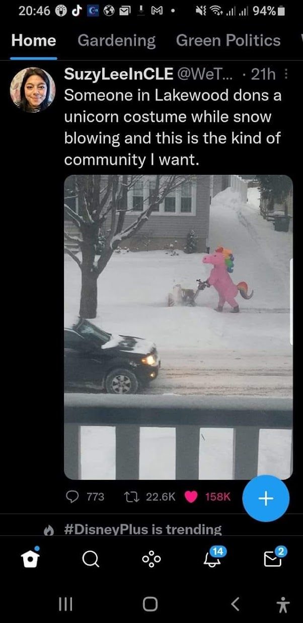 unicorn snow clearing