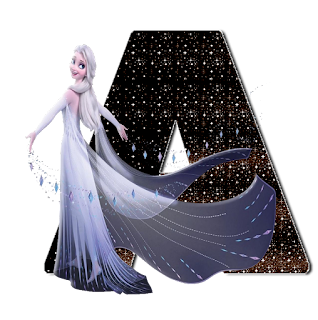 Abecedario con Elsa de Frozen con Vestido de Noche.