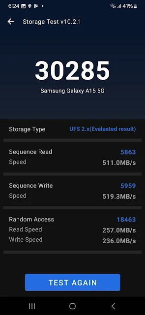 Benchmark Samsung Galaxy A15 5G