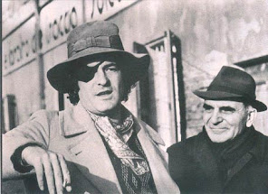 Bertolucci with Bernardo (left), the elder of his two sons, during the shooting of his 1975 epic, Novecento