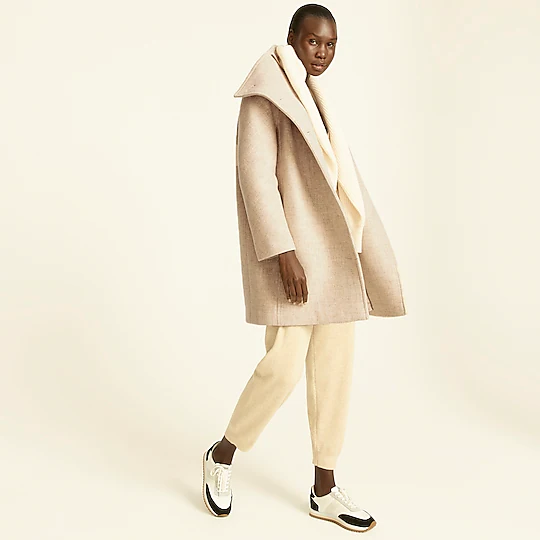 J crew winter wool stadium coat