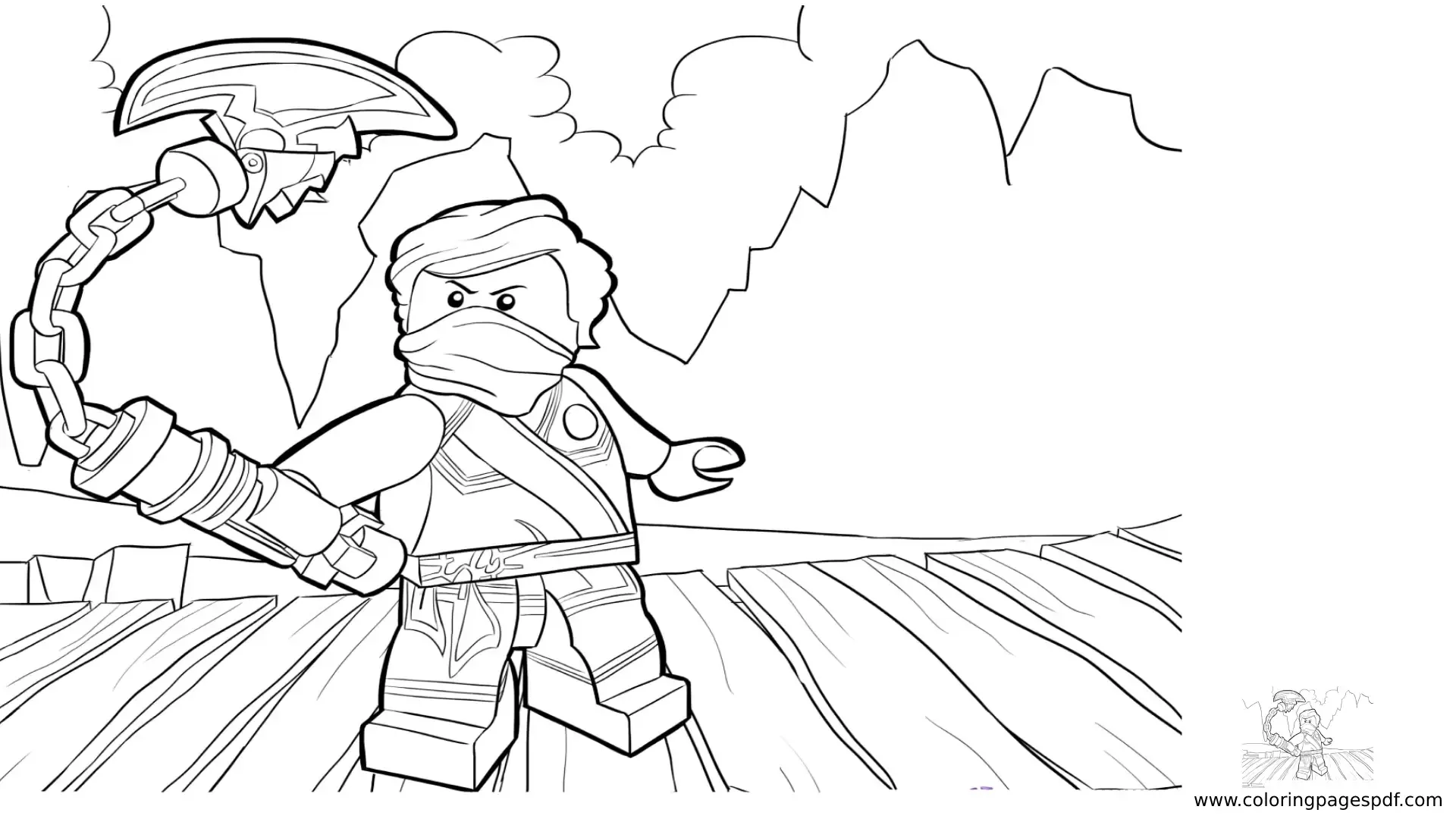 Coloring Pages Of Lloyd With A Chained Pickaxe