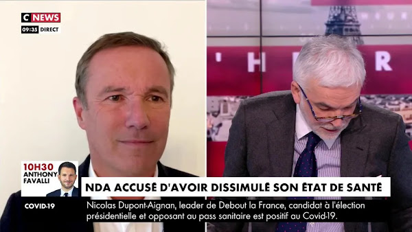 « Bon voilà, on l'enlève ! » : face à Nicolas Dupont-Aignan furieux, Pascal Praud fait supprimer un bandeau sur Cnews
