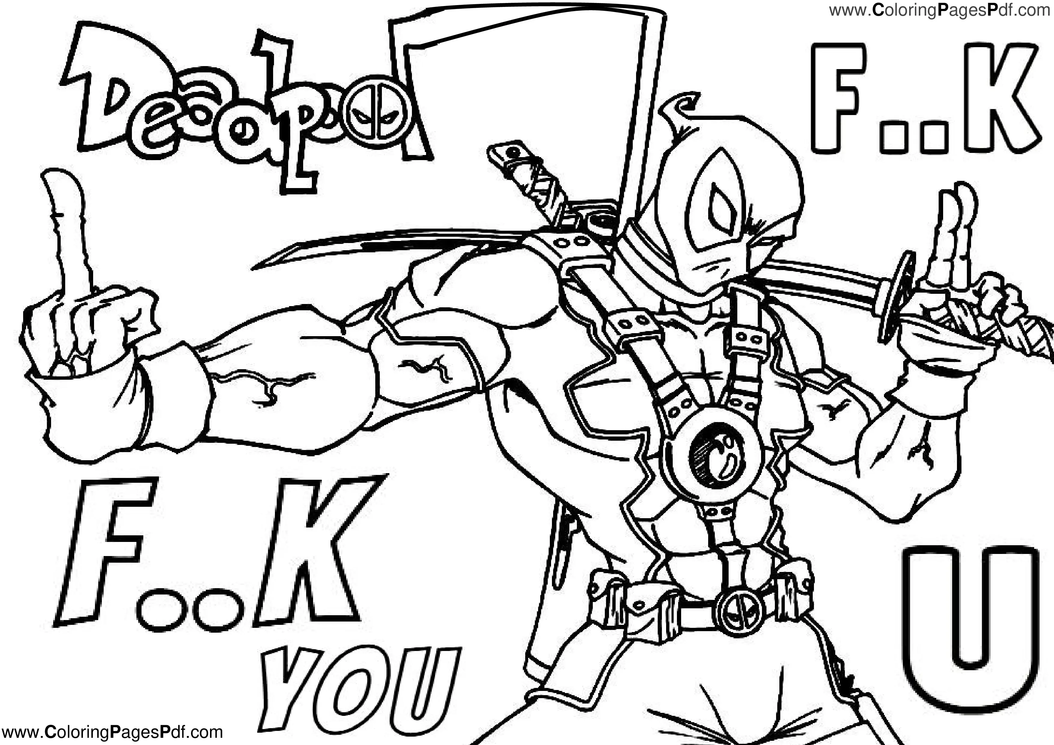 Deadpool coloring pages for adults