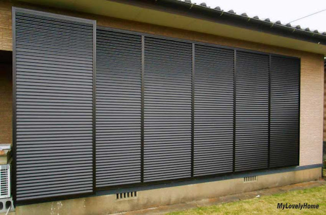 Japanese window shutters black wood