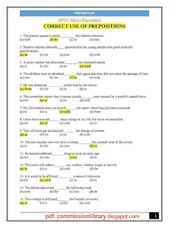 200 Preposition MCQs from FPSC PPSC SPSC Past Papers