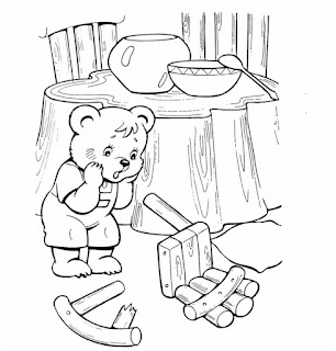 Goldilocks and the Three Bears coloring sheets