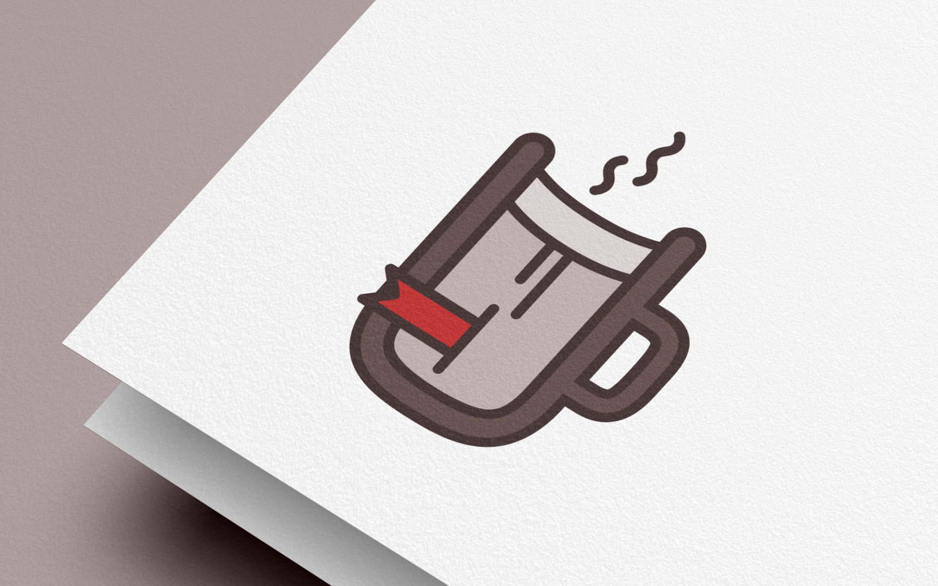 Logo na kartce papieru Przy porannej kawie
