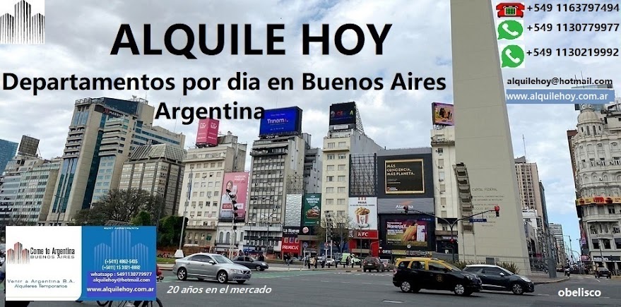 Alquile Hoy  departamentos por Dia Semana y Mes  en Buenos Aires Argentina 