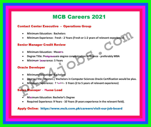 Latest jobs-MCB Bank jobs 2021