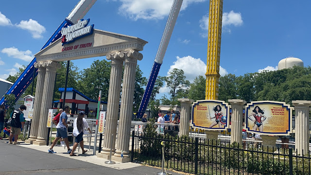 Wonder Woman Lasso of Truth Queue Line Six Flags Great Adventure Ride