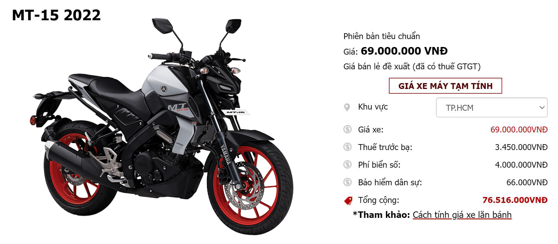 Giá Xe Máy Yamaha MT-15 2022 Mới Nhất Hôm Nay Tháng 1/2022