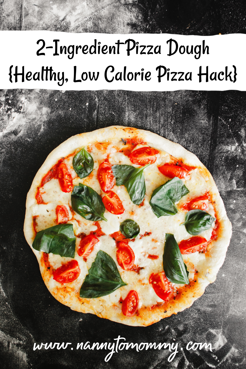 2-Ingredient Pizza Dough {Healthy, Low Calorie Pizza Hack}
