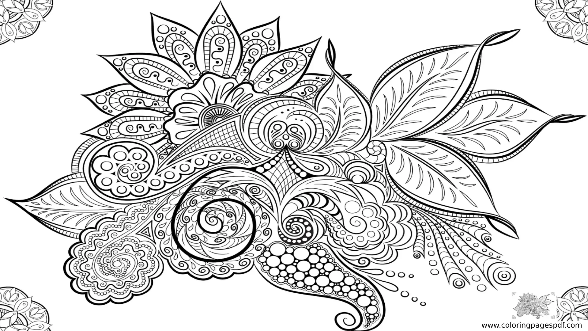 Coloring Pages Of Different Plants Detailed Mandala
