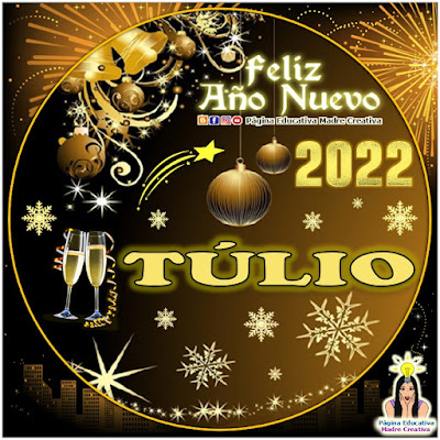 Nombre TÚLIO por Año Nuevo 2022 - Cartelito mujer