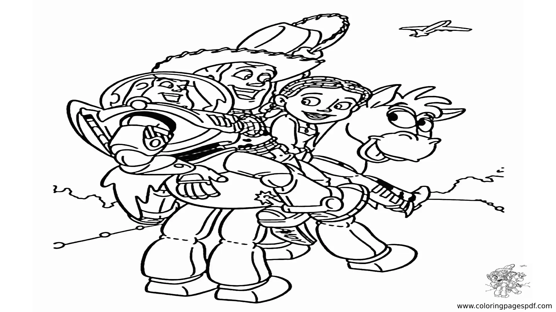 Coloring Pages Of Woody, Buzz, And Jessie