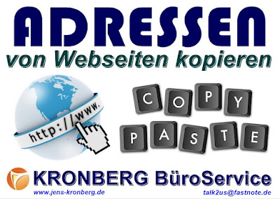 Adressen von Webseiten kopieren KRONBERG BüroService