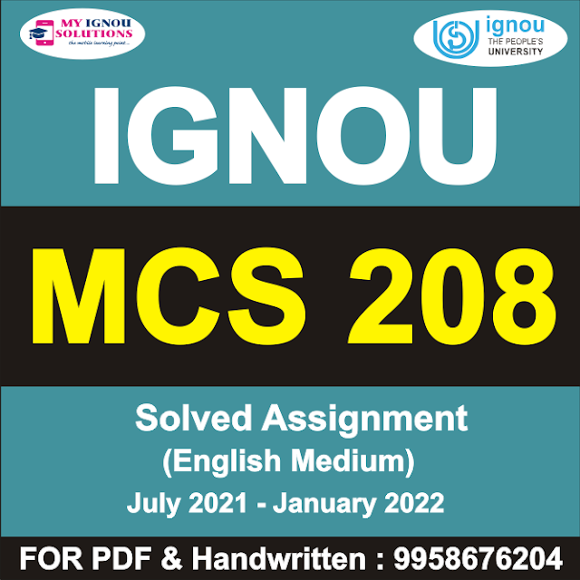 MCS 208 Solved Assignment 2021-22