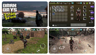 Screenshots of the Dark Days Zombie Survival apk for Android.