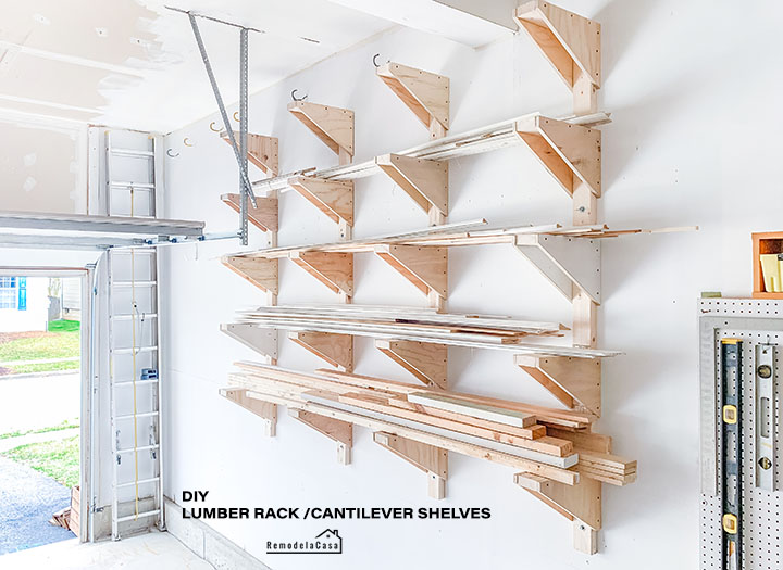 Cantilever shelves - garage organization