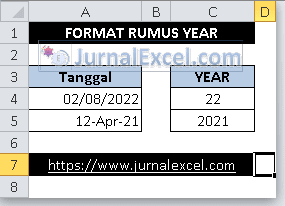 Cara Mengubah Format Tahun - JurnalExcel.com