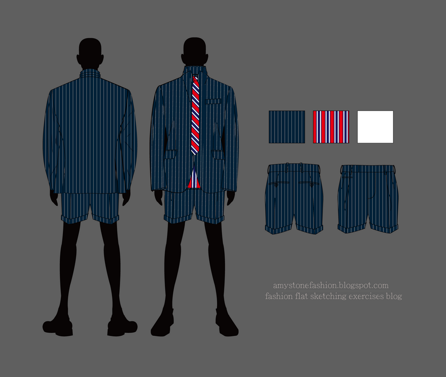 Men's Tailored Shorts Suit Drawing
