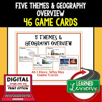 World Geography Games, Game Cards, Secondary Engagement Strategies, Vocabulary Review