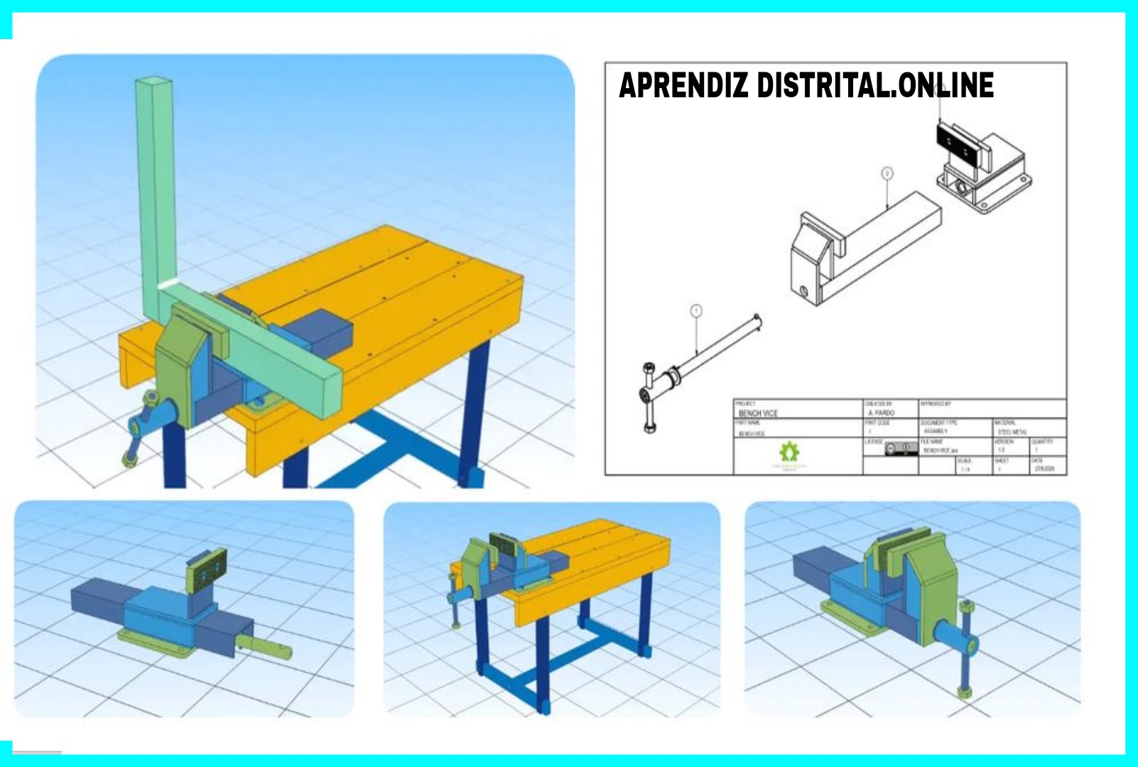 Planos par fabricar prensa de banco  3D