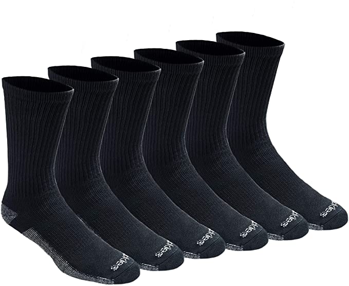 Dickies Men's Multi-Pack Dri-tech 2.0 Moisture Control Heel-Lock Crew Socks