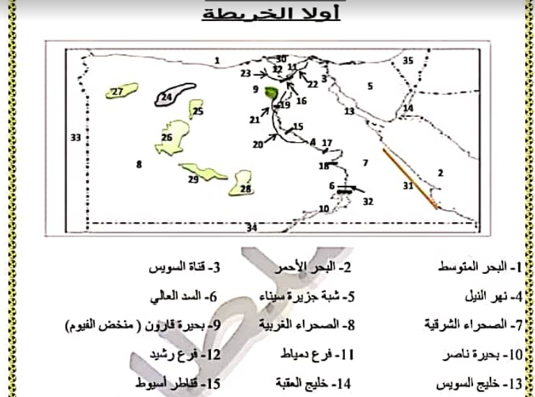 مراجعة نهائية دراسات للصف السادس الابتدائى الفصل الدراسى الاول