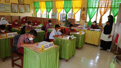 Tetap Perhatikan Prokes, SD Negeri 4 Sereang Sidrap Laksanakan Ujian Semester di Masa Pandemi