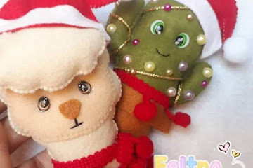 Molde cacto e lhama em feltro: pingentes de natal com moldes para imprimir