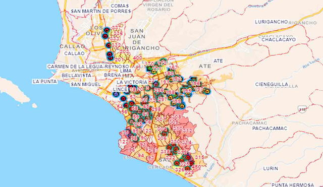 MAPA de Sedapal para corte de agua en Lima