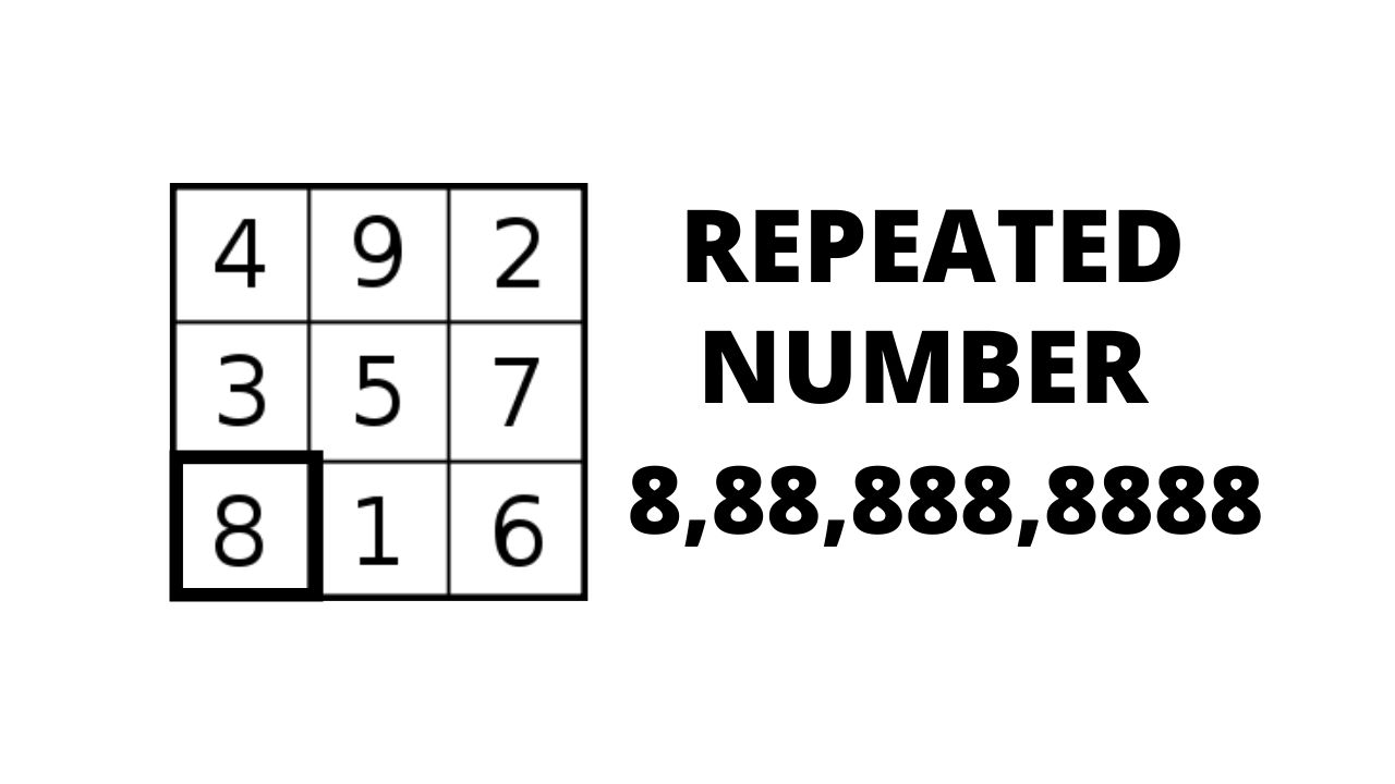 Repeated Numbers  8 in Lo Shu Grid