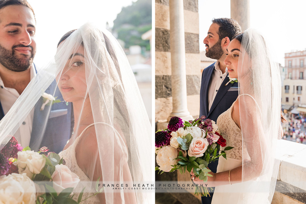 Bride and groom in Amalfi