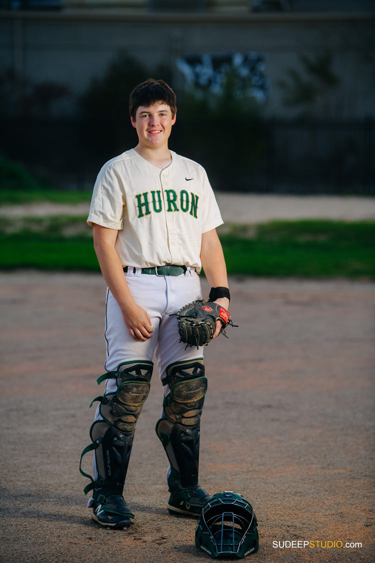 Huron High Senior Pictures for Guys in Baseball Sports by SudeepStudio.com Ann Arbor Senior Portrait Photographer